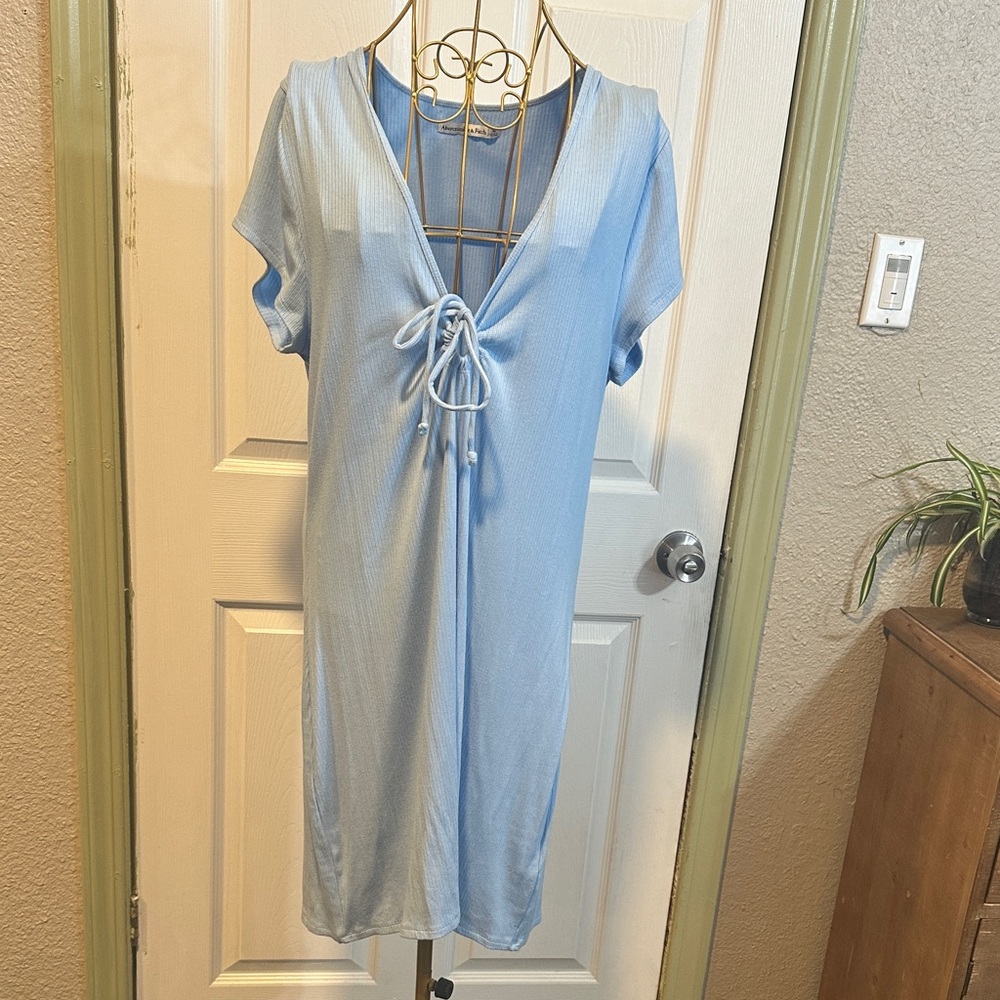 Abercrombie & Fitch Light Blue Ribbed mini dress